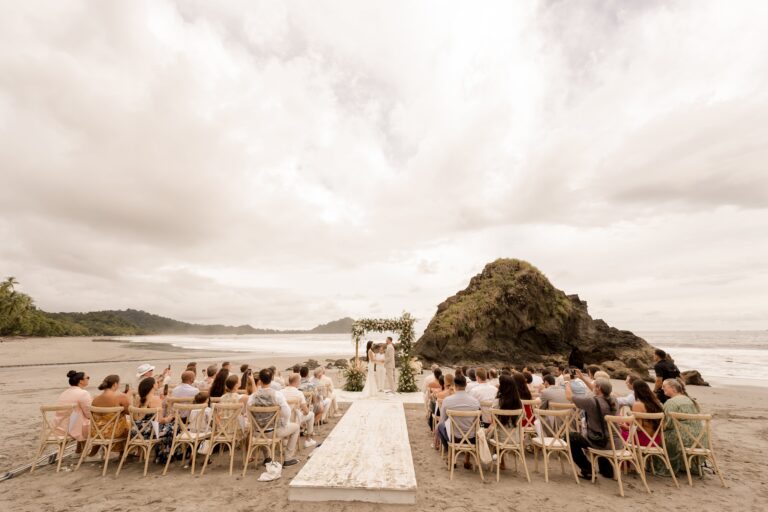 Choosing a wedding venue in Costa Rica: beachfront ceremony setup